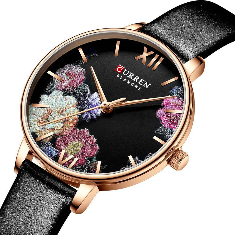 Women's quartz watch with leather strap, view 4 - MRSLM