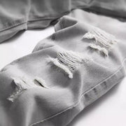boys light gray ripped jeans, view 4 - MRSLM