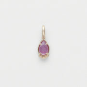 Red corundum double stone silver pendant, view 5 - MRSLM