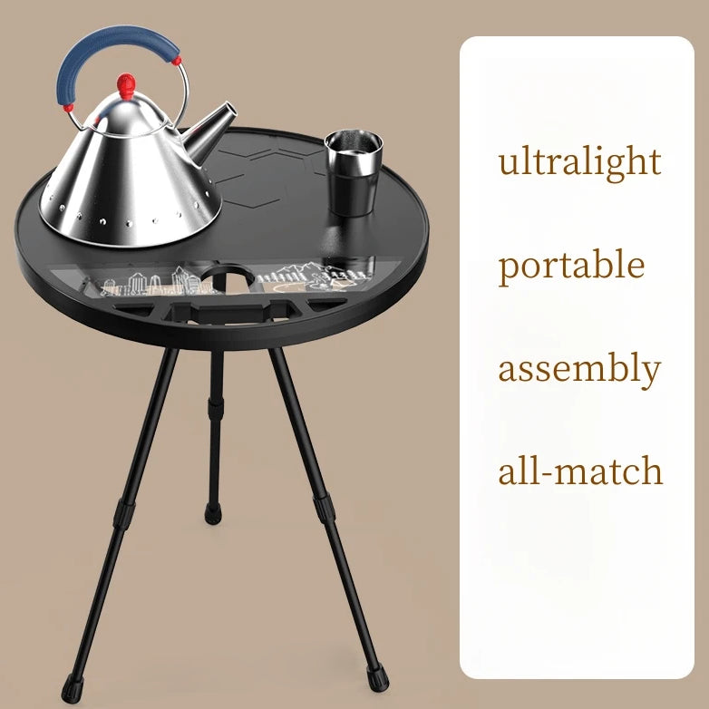 portable folding round camping table, view 3 - MRSLM