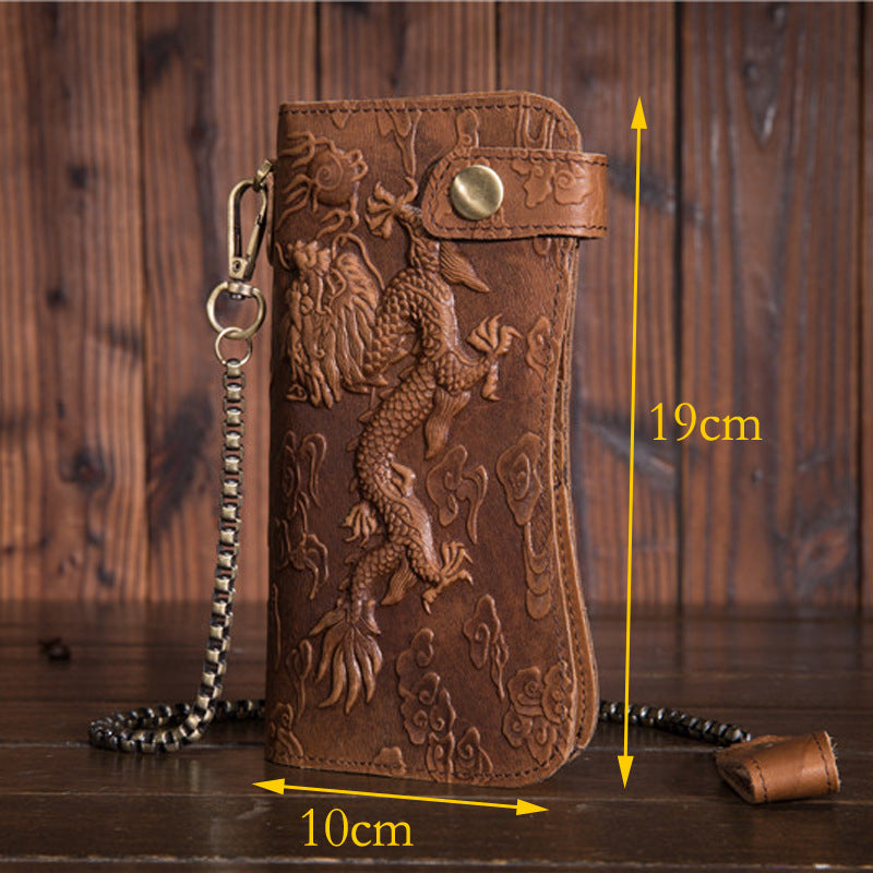 dragon grain leather wallet, view 5 - MRSLM