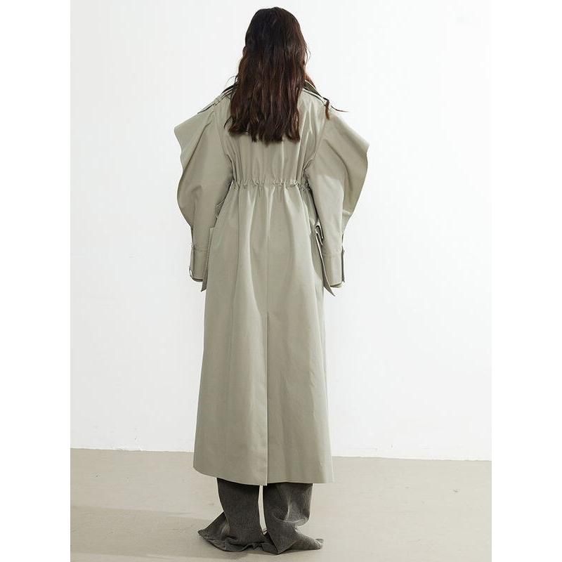 women's double-breasted trench coat, view 5 - MRSLM