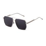 retro metal oversized polarized square sunglasses, view 5 - MRSLM