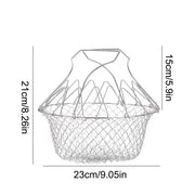 foldable stainless steel fryer basket, view 7 - MRSLM