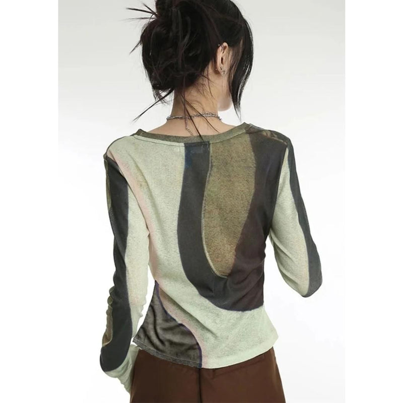 tie-dye long sleeve tee, view 5 - MRSLM