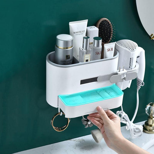 wall-mounted hair dryer holder and organizer - MRSLM