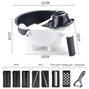 9-in-1 vegetable slicer with drain basket, view 2 - MRSLM