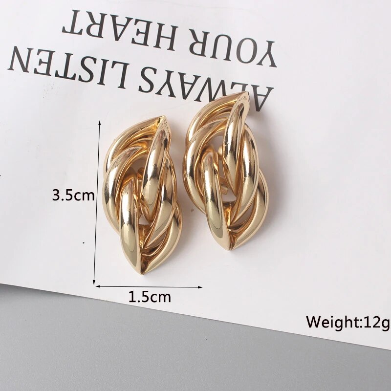 Geometric statement earrings, view 4 - MRSLM