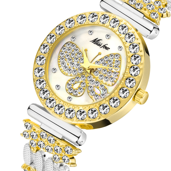 Fashion Temperament Diamond Butterfly Ladies Quartz Watch