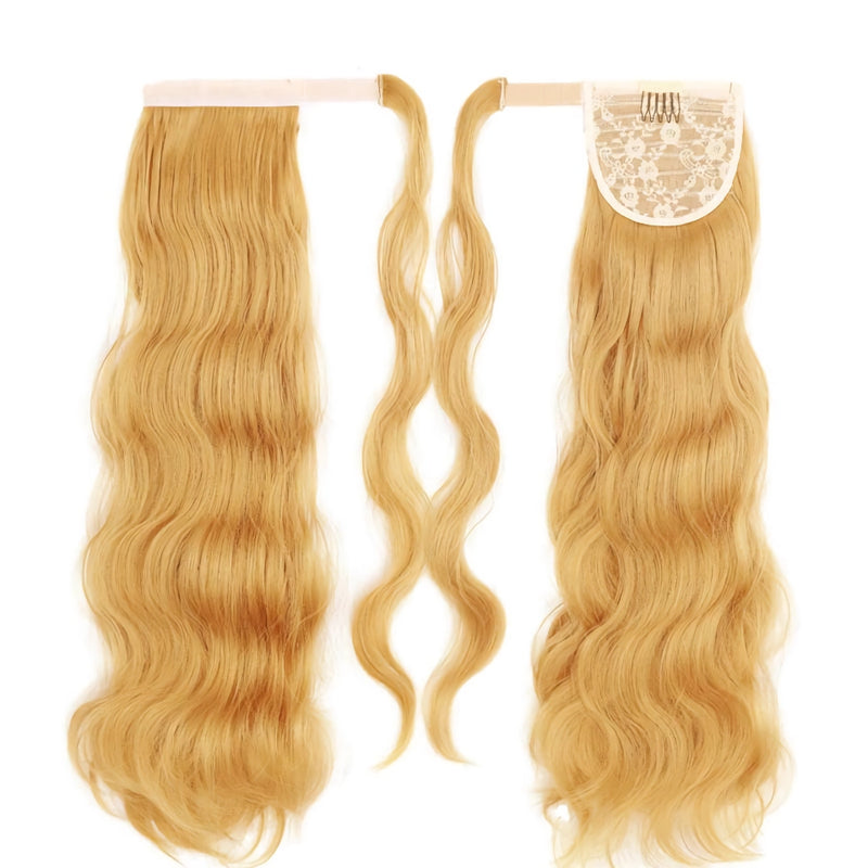 blonde wavy clip-in ponytail extension, view 11 - MRSLM
