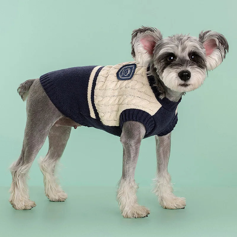 college style winter sweater for dogs, view 7 - MRSLM