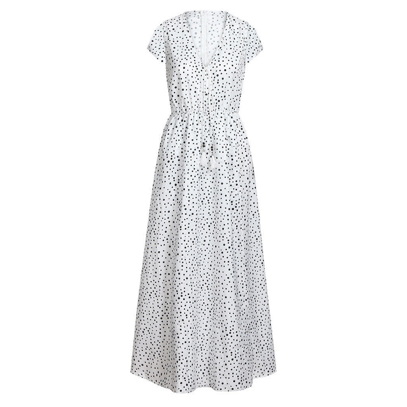 polka dot bohemian beach dress, view 9 - MRSLM