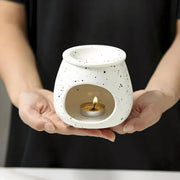 ceramic spotted glazed aroma burner, view 3 - MRSLM