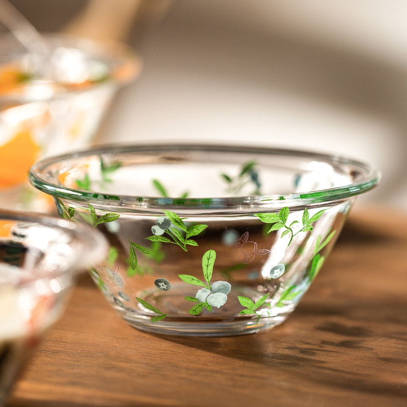 transparent glass salad fruit bowl, view 3 - MRSLM