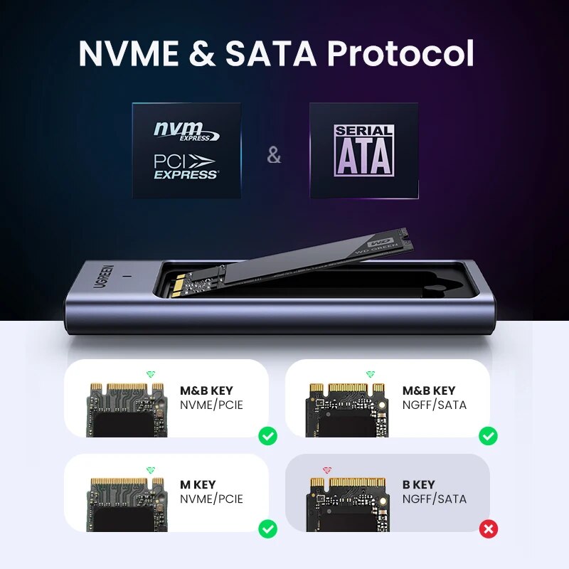 M.2 SSD enclosure adapter, view 4 - MRSLM