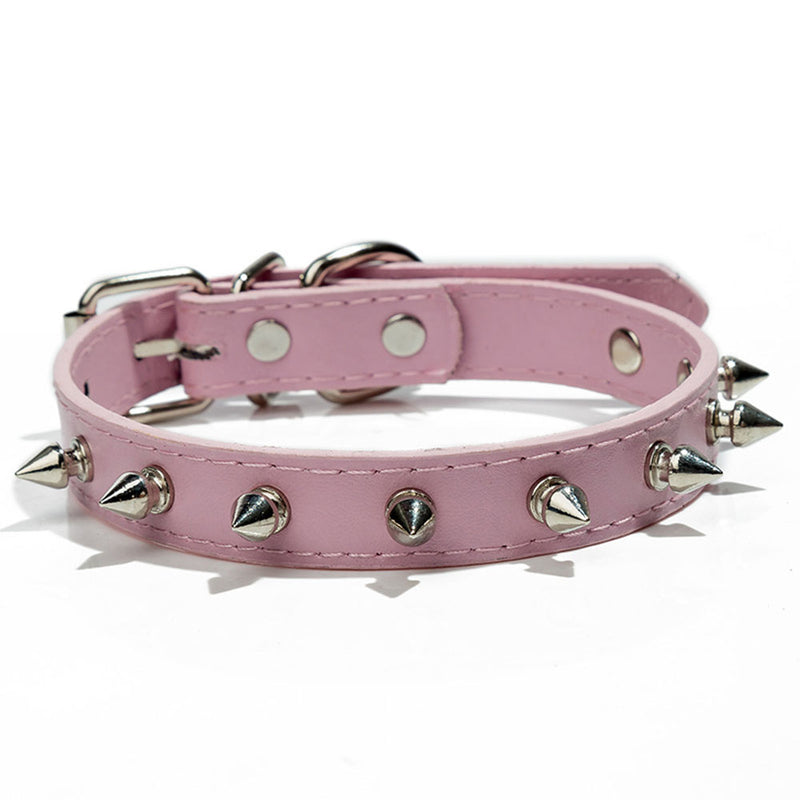 spiked leather dog collar, view 14 - MRSLM