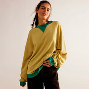 patchwork loose knit pullover - MRSLM