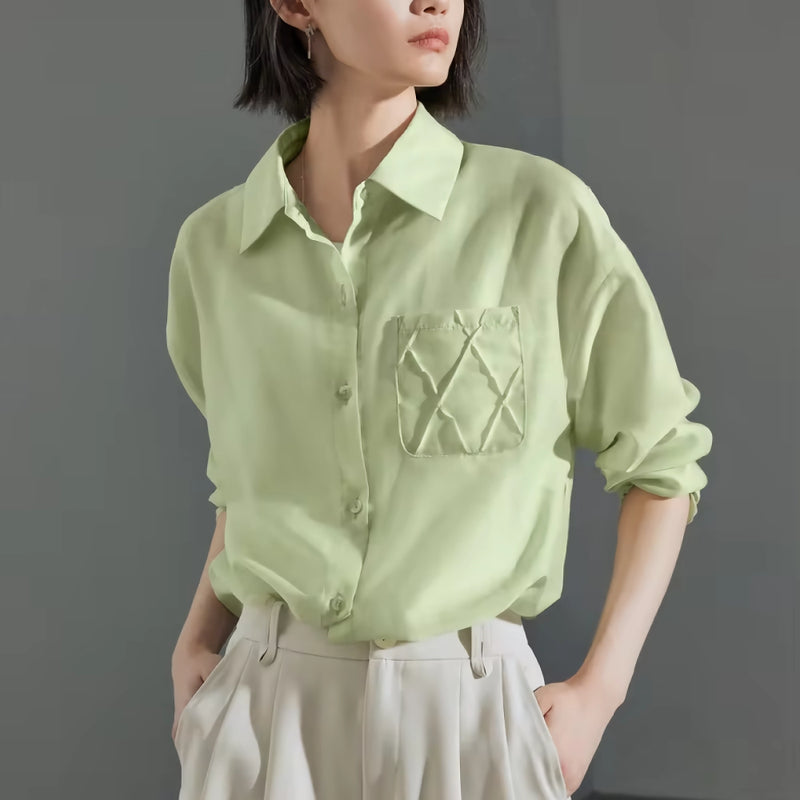 long sleeve silky blouse - MRSLM