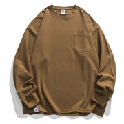 solid color long sleeve sweatshirt, view 3 - MRSLM