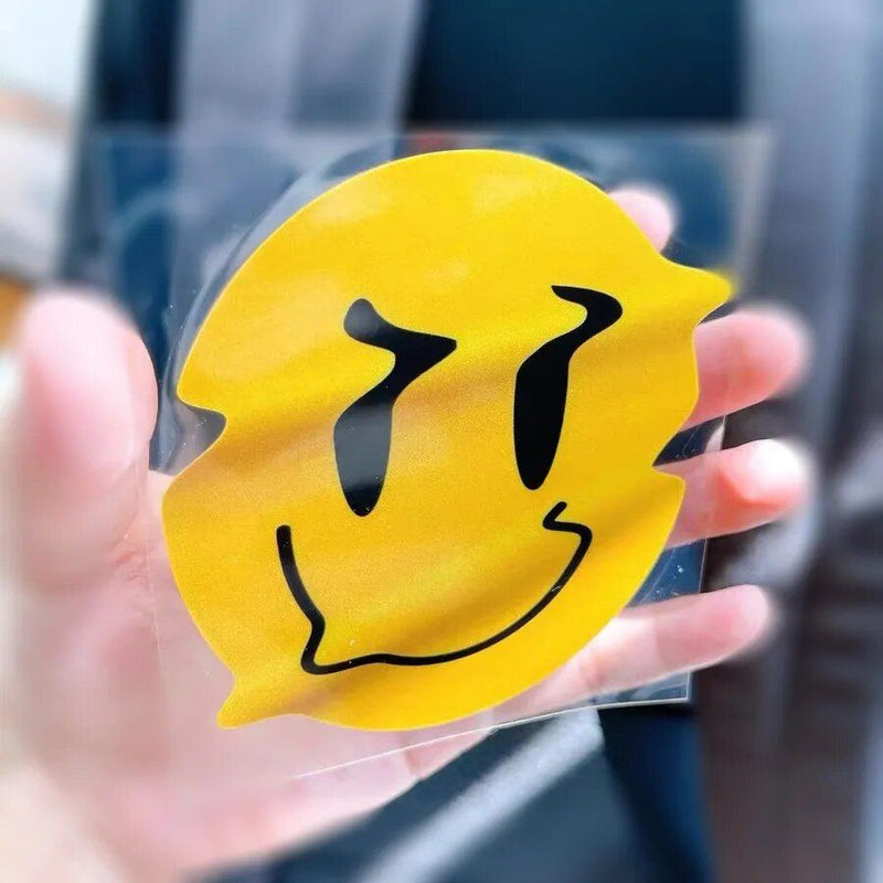 reflective twisted smiley decal, view 5 - MRSLM