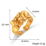 gold plated geometric open ring, view 2 - MRSLM