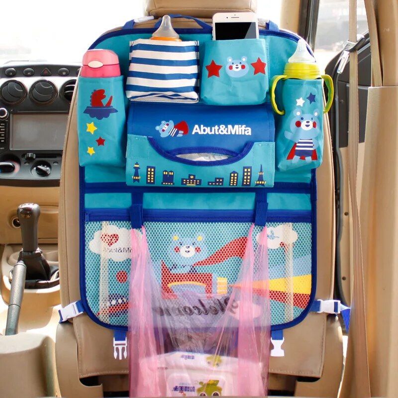 Fun and Functional Kids Cartoon Car Back Seat Organizer