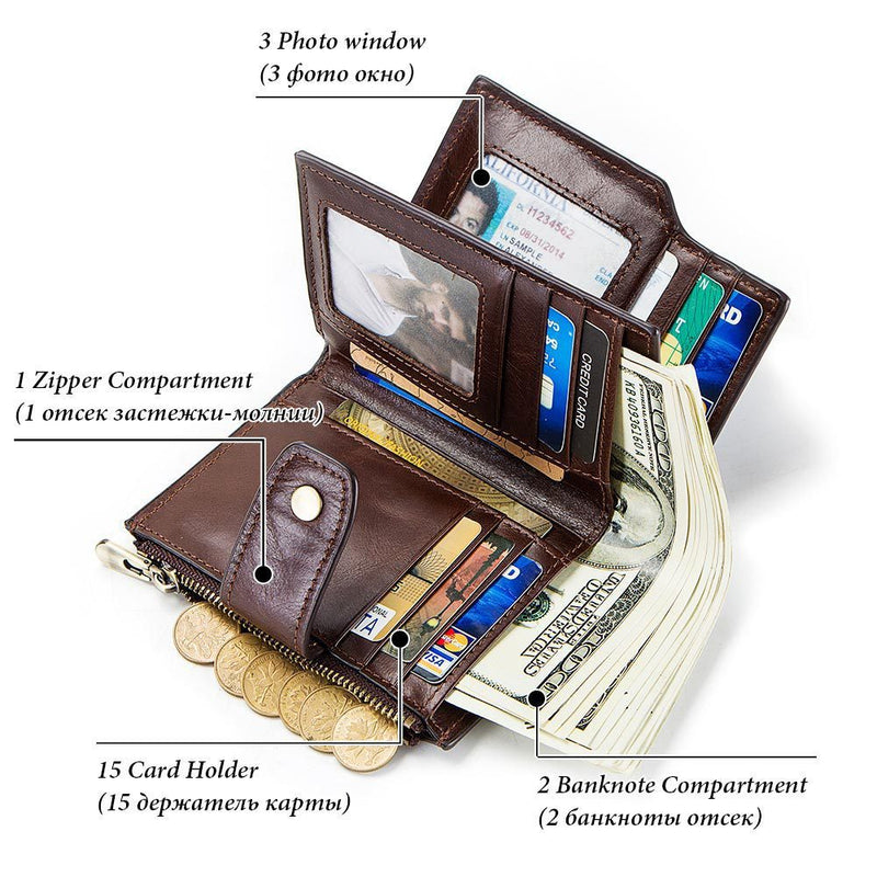 multifunction leather wallet, view 4 - MRSLM
