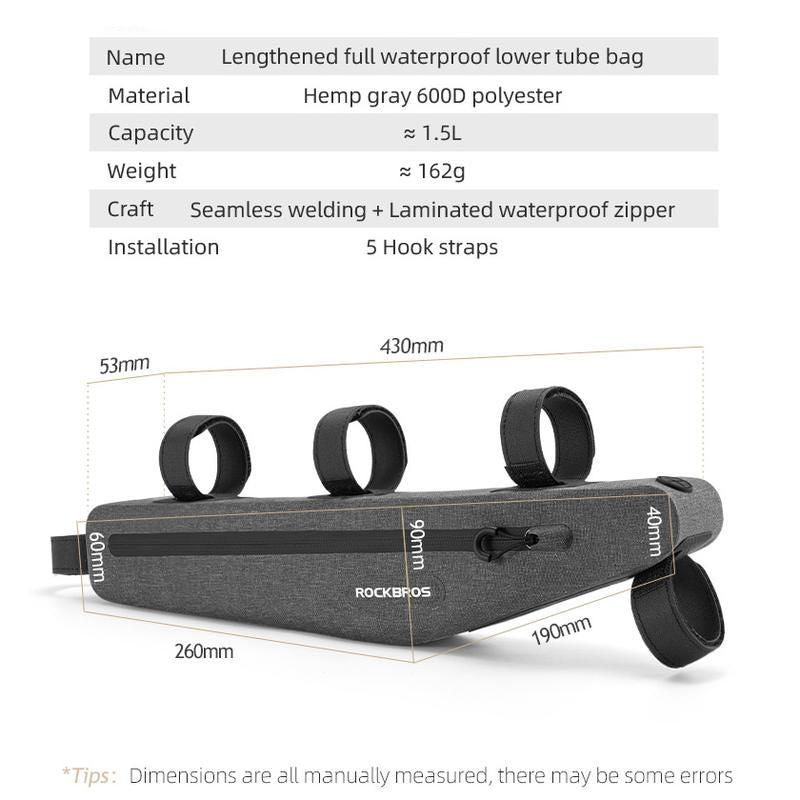 waterproof bike front tube bag, view 7 - MRSLM