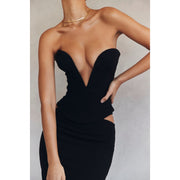 deep V-neck backless crop top, view 5 - MRSLM