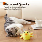interactive plush duck toy for cats, view 3 - MRSLM
