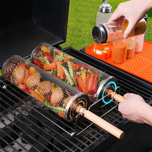 stainless steel bbq rolling basket - MRSLM