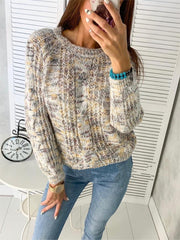 loose round neck pullover sweater - MRSLM