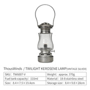 Portable vintage kerosene camping oil lamp, view 2 - MRSLM