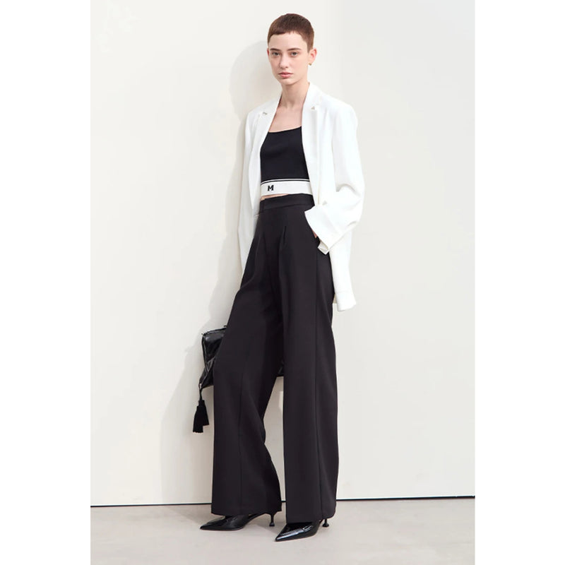 wide leg elastic waist pants, view 7 - MRSLM