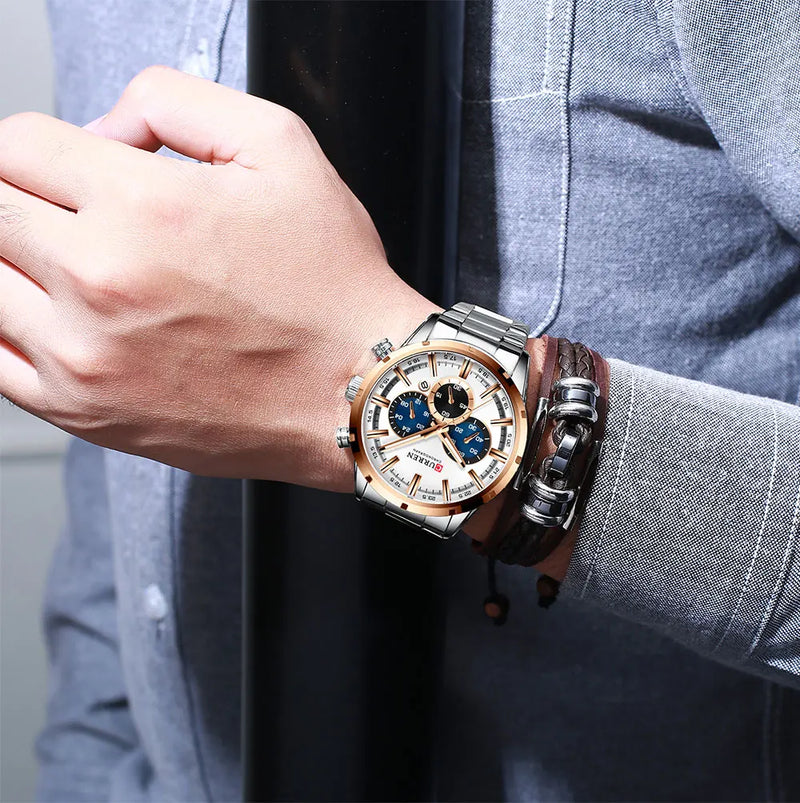 men's stainless steel quartz watch, view 11 - MRSLM