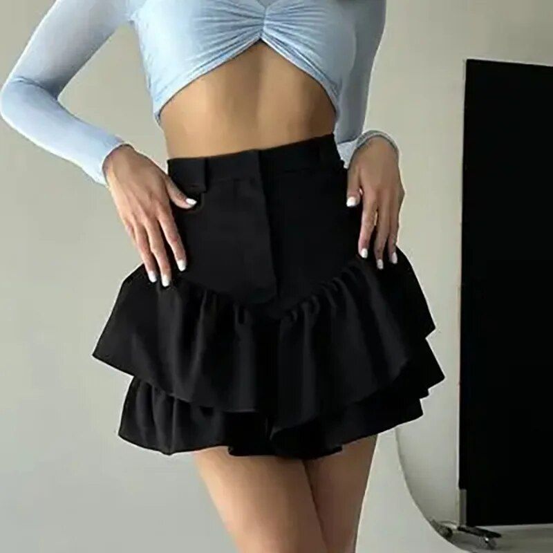 high waist ruffle skirt, view 4 - MRSLM