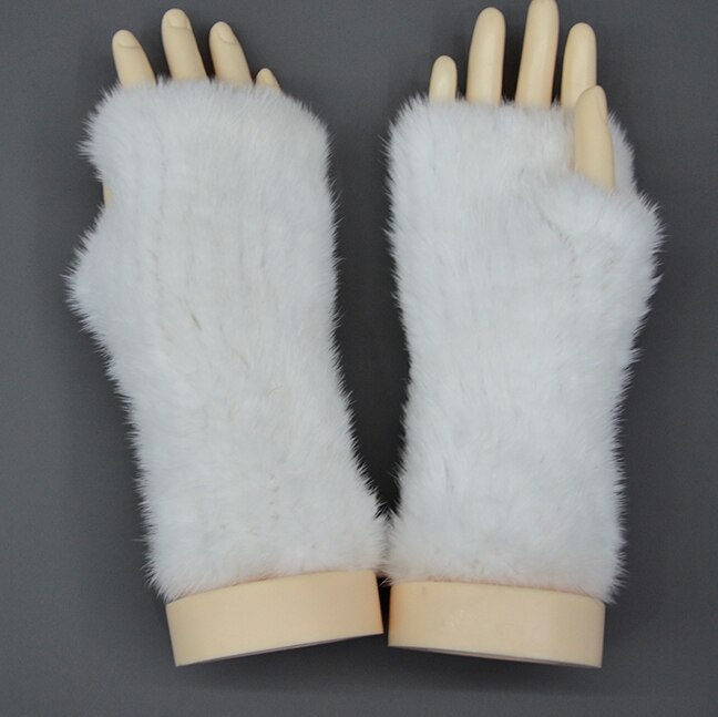 Comfortable winter fur half finger gloves, view 4 - MRSLM