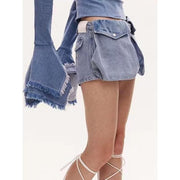 Low waist denim shorts, view 4 - MRSLM