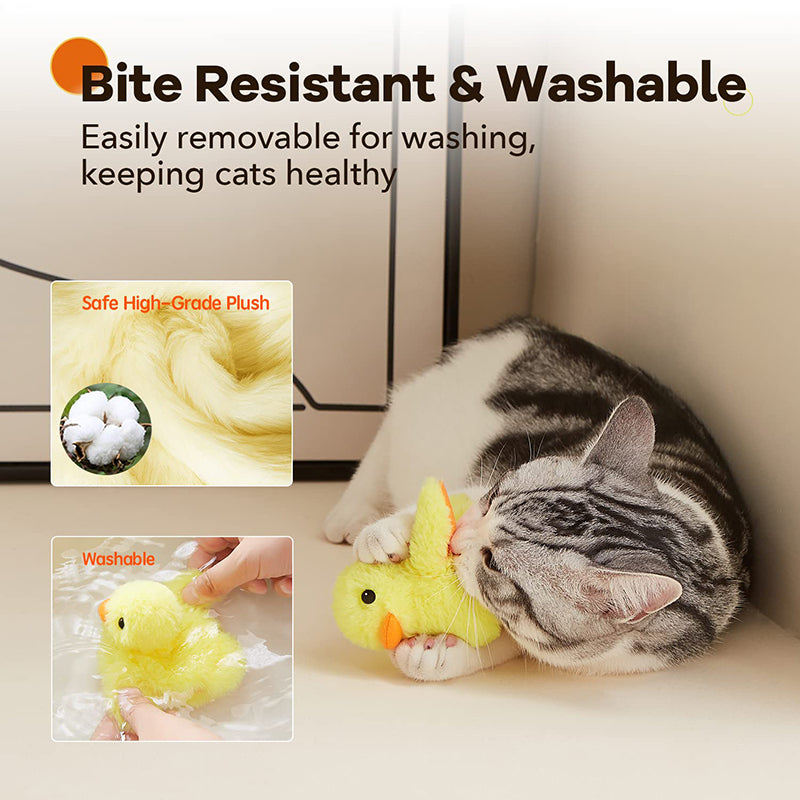 interactive plush duck toy for cats, view 5 - MRSLM