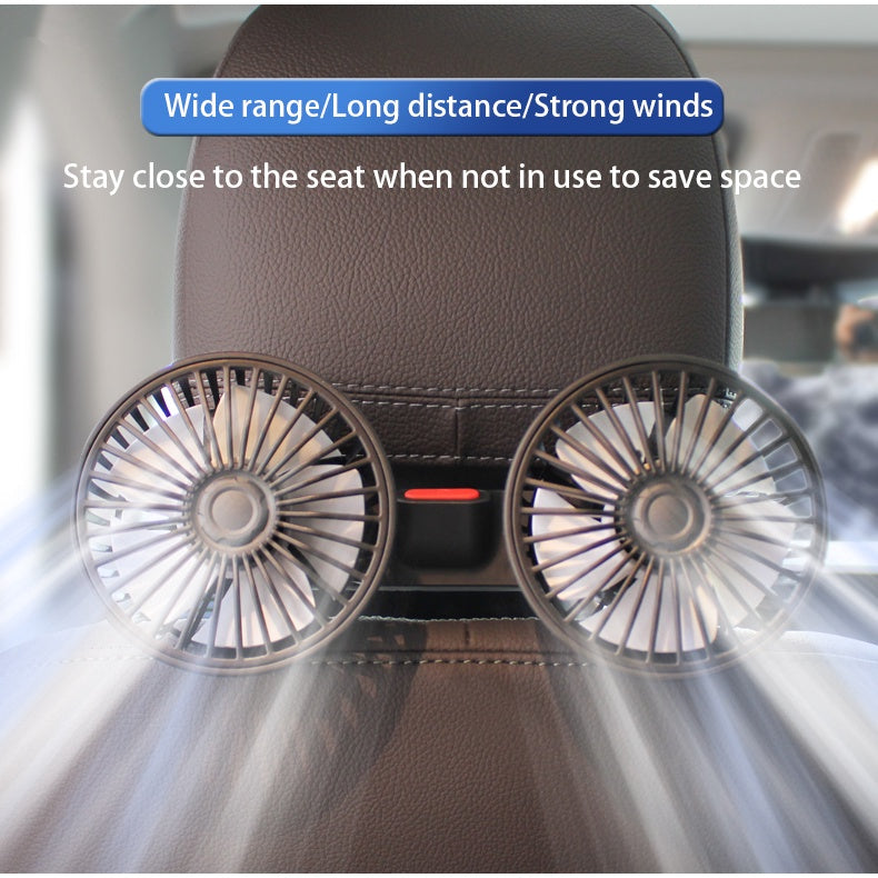 dual-head car seat cooling fan, view 4 - MRSLM