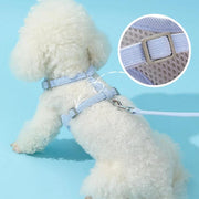 breathable adjustable pet harness and leash set, view 9 - MRSLM