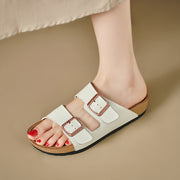 women's flat cork sandals, view 6 - MRSLM