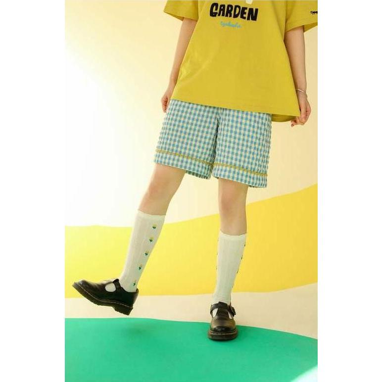 high-waisted plaid shorts, view 6 - MRSLM