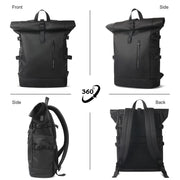expandable roll-top laptop backpack, view 5 - MRSLM