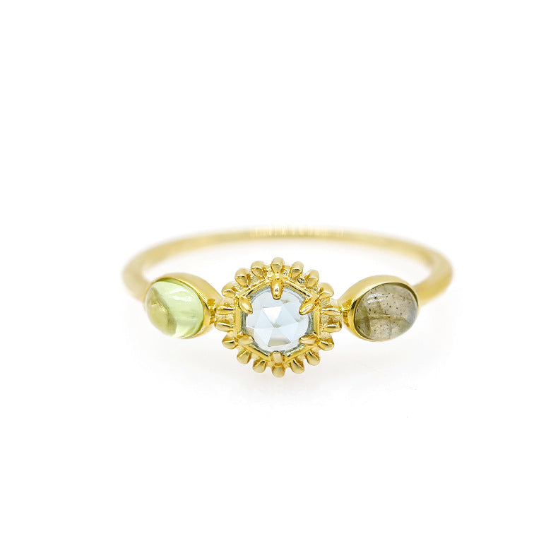 topaz peridot s925 silver gold-plated ring, view 2 - MRSLM