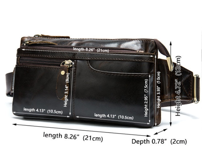 retro leather waist bag, view 3 - MRSLM