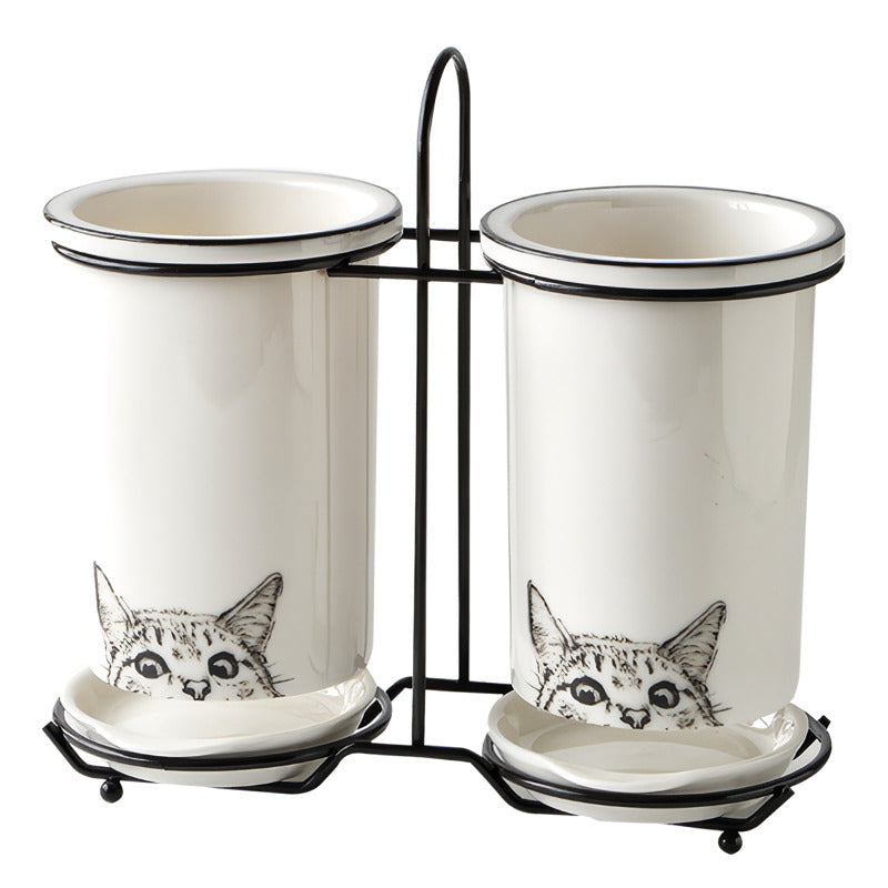ceramic chopstick holder, view 4 - MRSLM