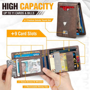 slim bifold leather wallet, view 4 - MRSLM