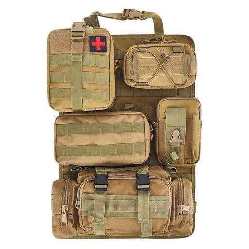 Tactical car seat organizer with Molle pouches - MRSLM