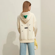 Fleece-lined patchwork embroidery hoodie, view 7 - MRSLM